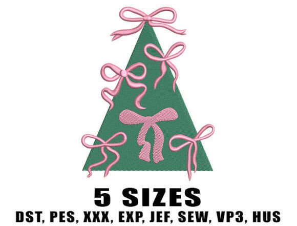 Cute Pink Bow Tree Embroidery Design Review