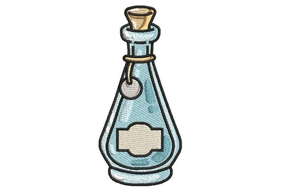 Elegant Mystical Potion Bottle Embroidery Design