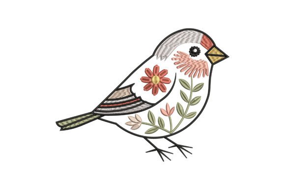 Floral Sparrow Embroidery Review for Apparel Design