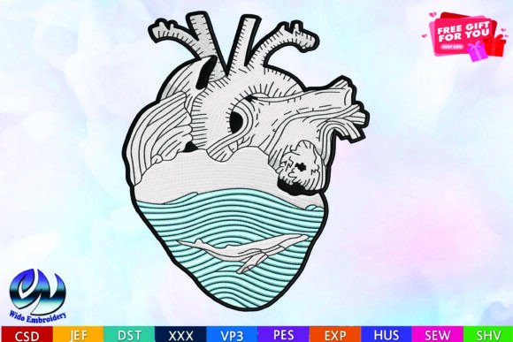 Ocean Heart Anatomy Embroidery Design Review