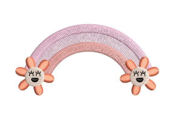 Pastel Rainbow Arch Embroidery Design