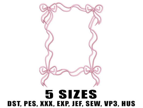 Rectangle Ribbon Frame Embroidery Design Review